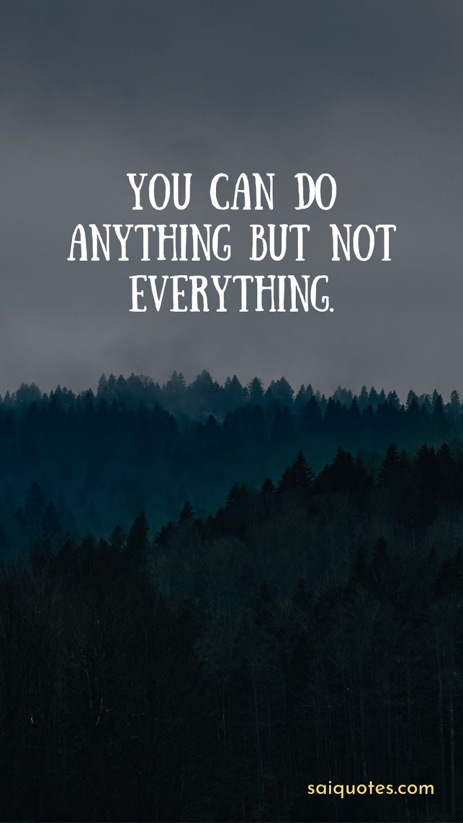 You Can Do Anything But Not Everything