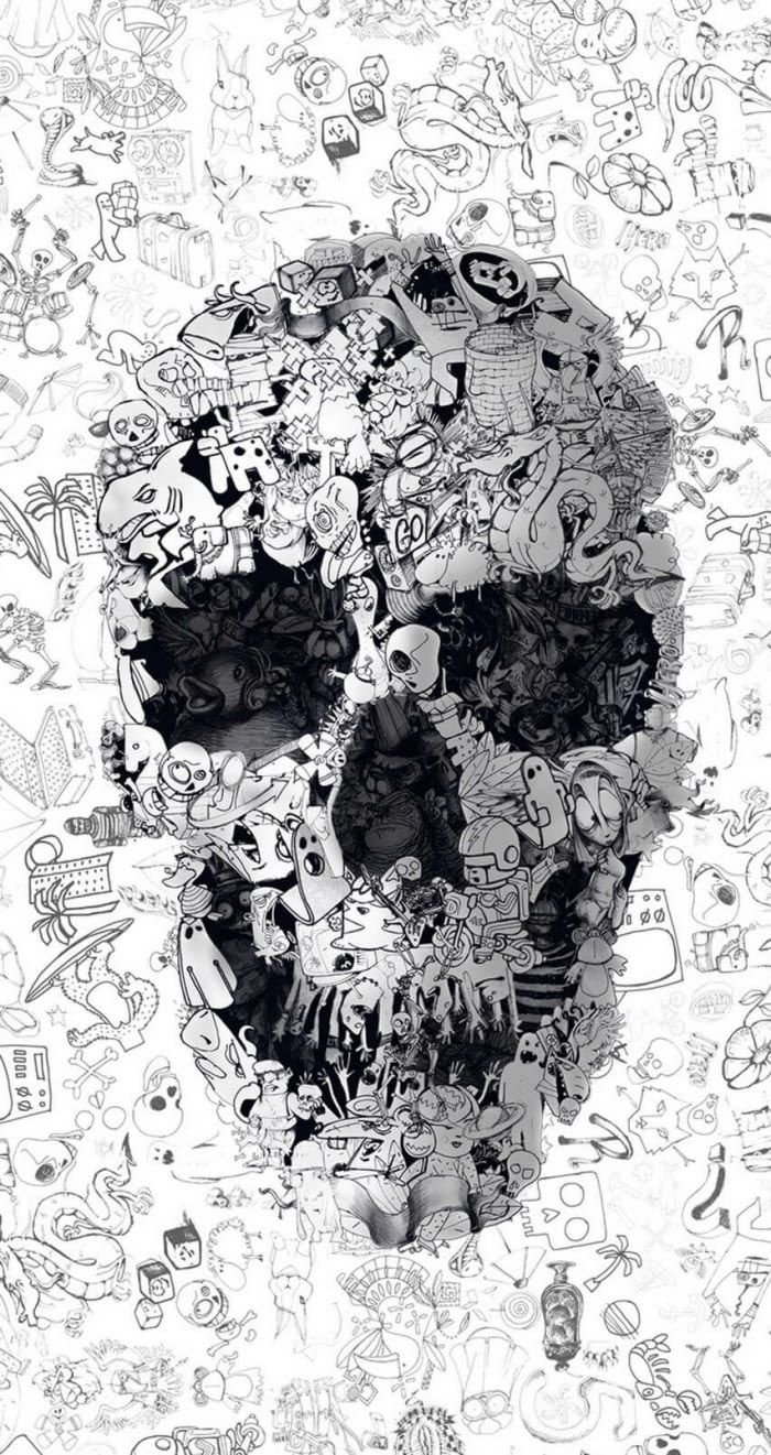 Doodle skull