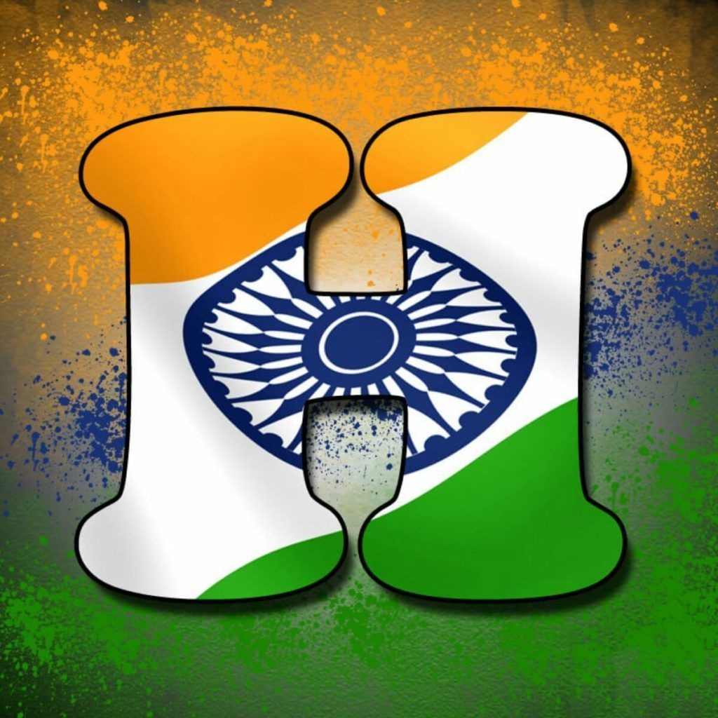 H Letter With Indian Flag Design