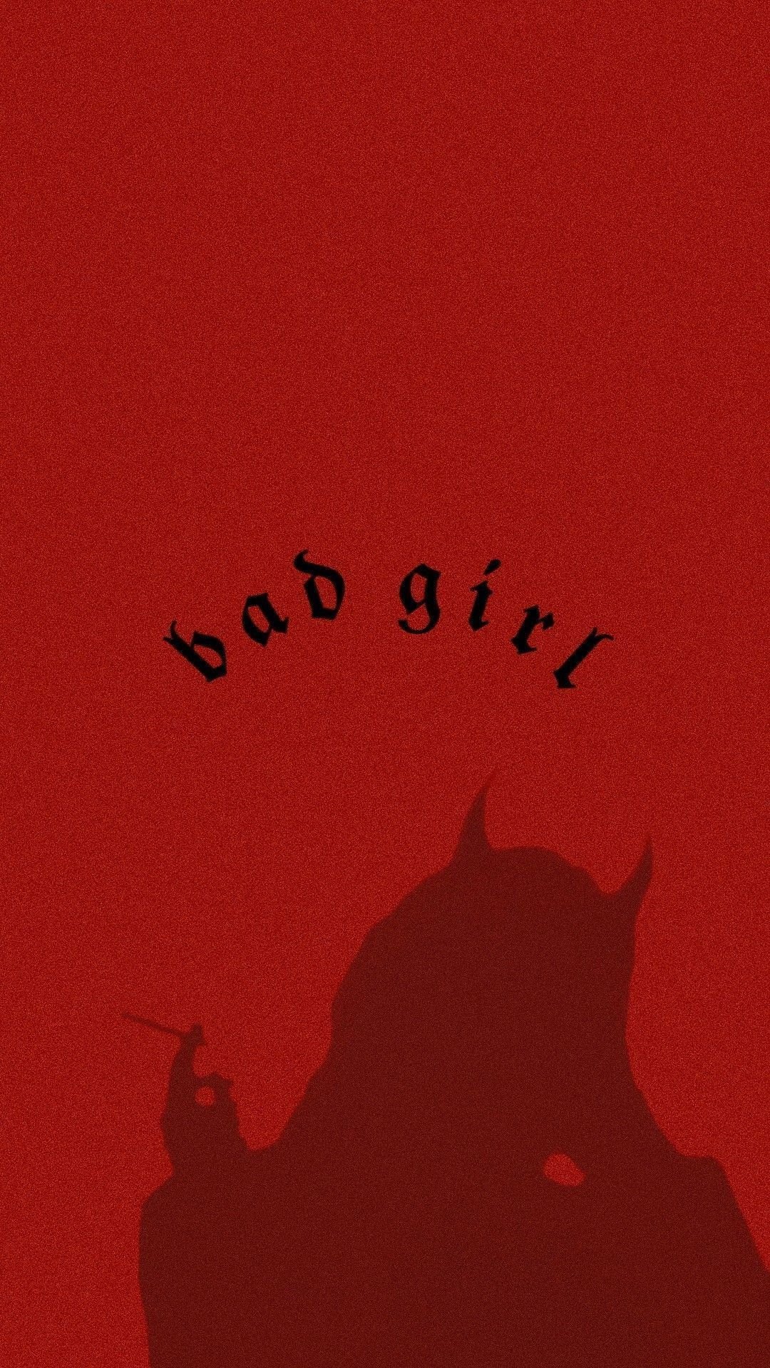 Red background bad girl