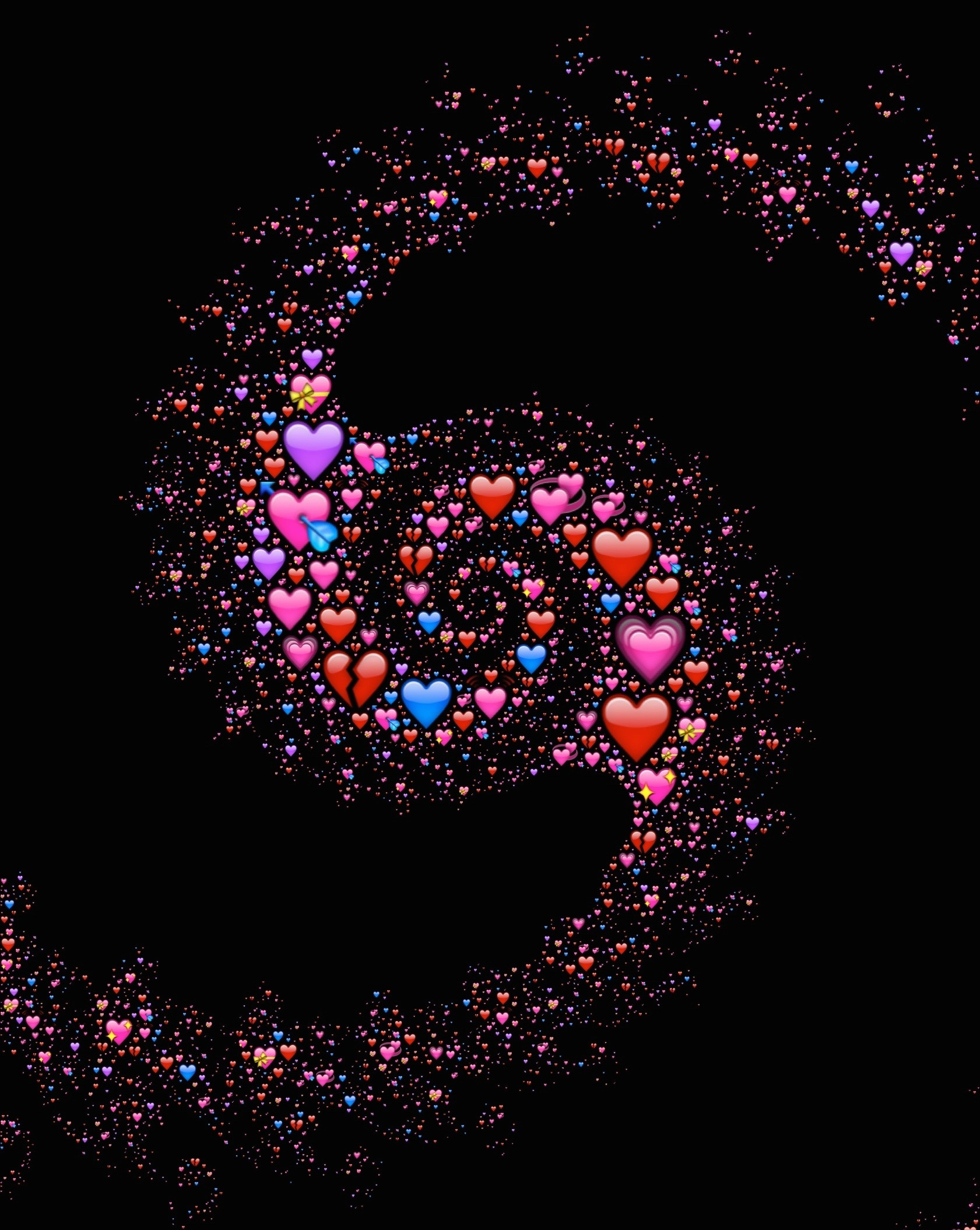Emoji Hearts Spiral Love