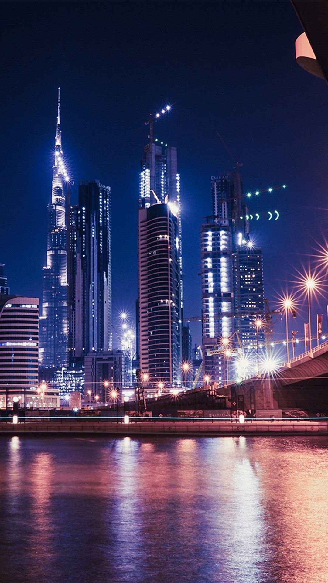 Dubai Night Bridge view