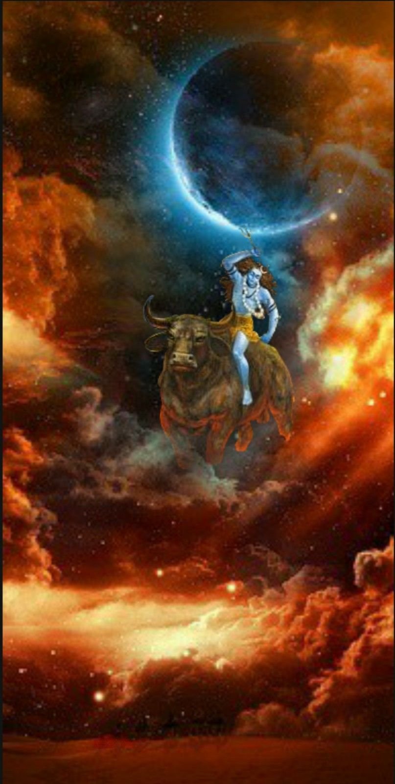Lord Shiva With Universe Background